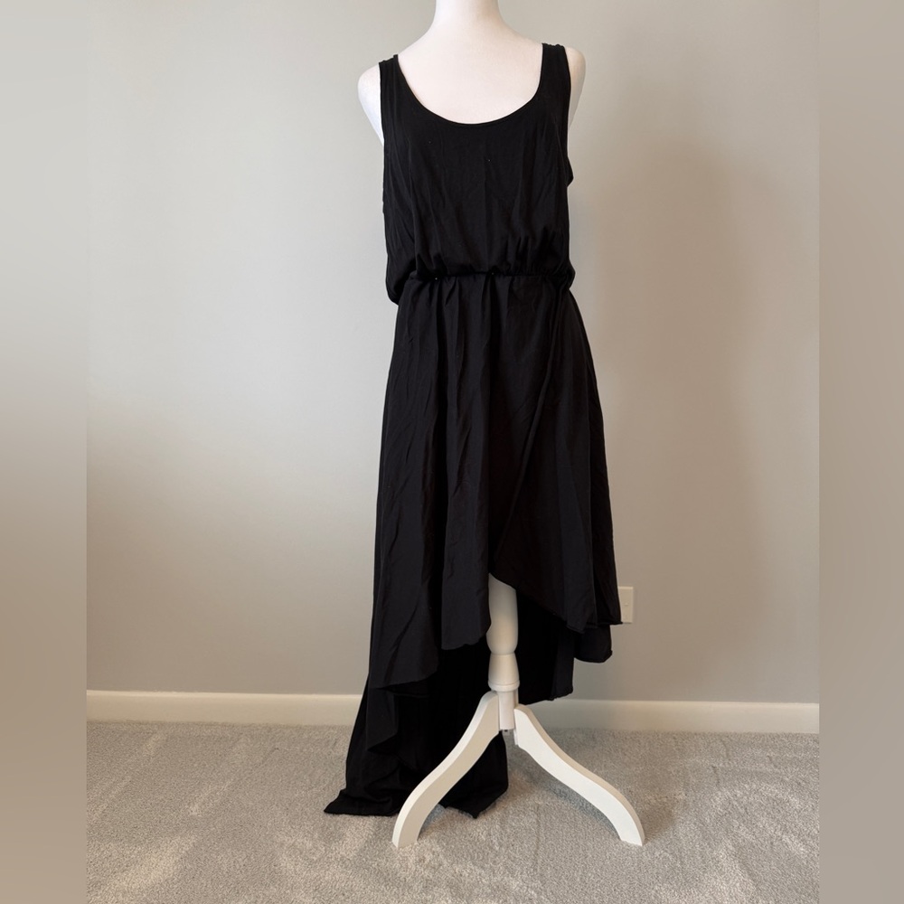 bobi Black High Low Dress
